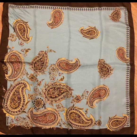 Pollini square Blue silk scarf - Picture 2 of 4